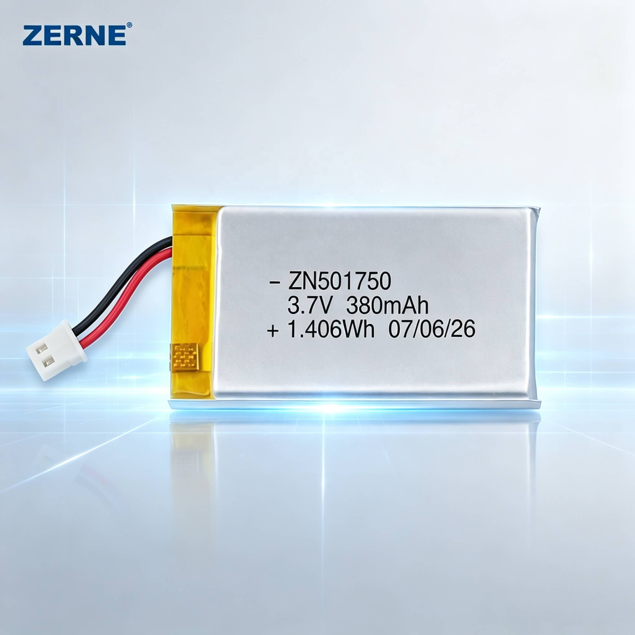 3.7V 380mAh Lithium Polymer Rechargeable Battery 501750 