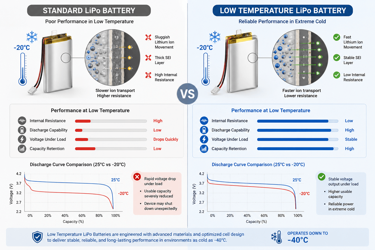 standard battery VS low temp battery